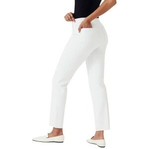 Spanx Womens size L Tall On-The-Go Slim Straight Pant Classic White - 20372T‎